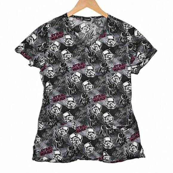 Star Wars Scrub Top Gimme My Space Darth Vader Black Grey Size XS - Picture 1 of 9